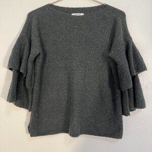 Madewell Pullover Ruffled Sleeve Sweater